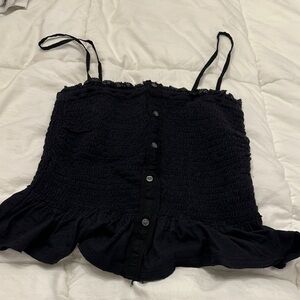 Abercrombie & Fitch Black Ruffled Camisole
